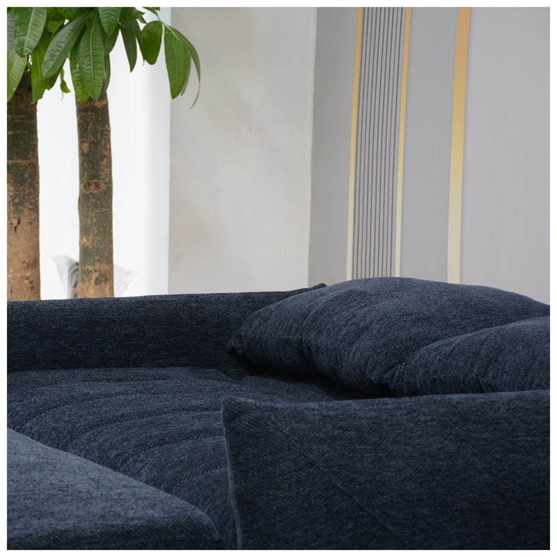 Upholstered 57.48 " Linen Sofa Bed