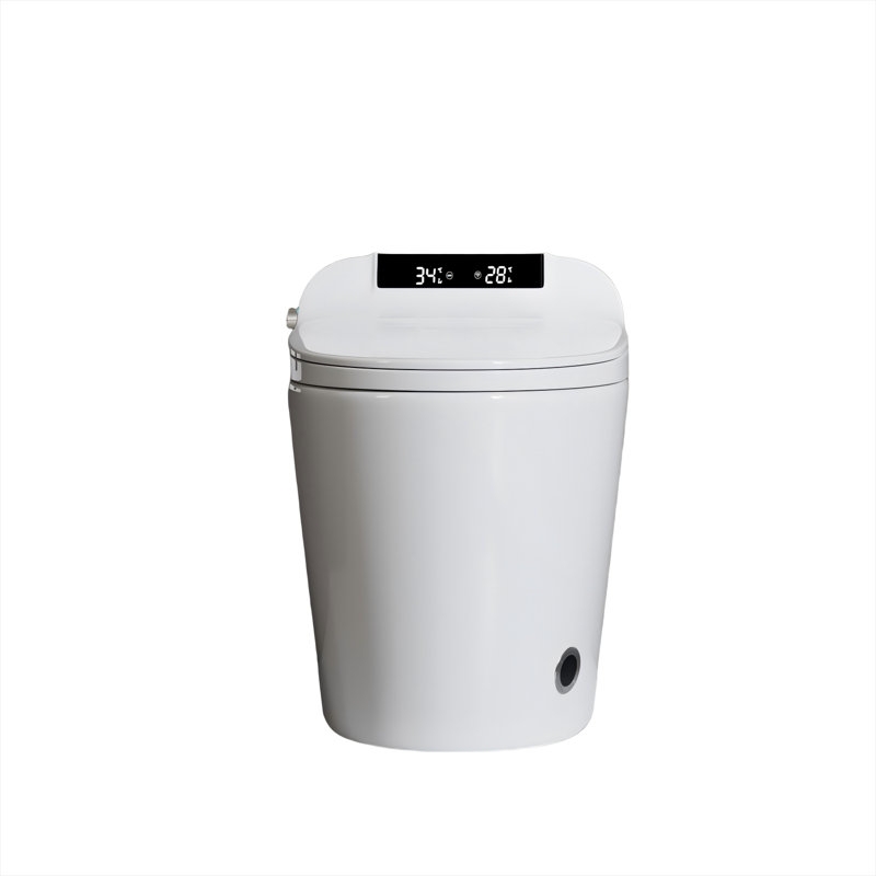 Toilette intelligente avec bidet intégré, bidet et lavage arrière, chasse d'eau automatique et occultante, siège confort allongé avec séchoir à air, capteur de pied et télécommande