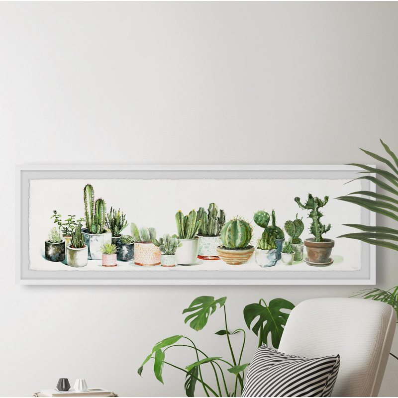 Impression encadrée « cactus club ii », H 10 po x l 30 po x P 1,5 po