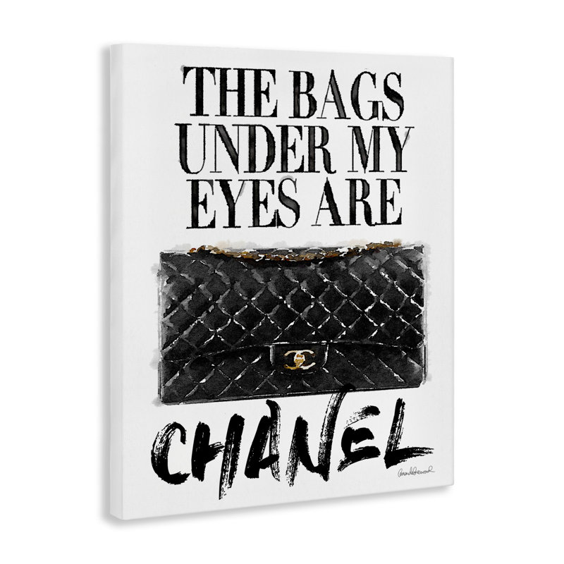 «Sacs Under My Eyes Black Bag», art textuel, 48" H x 36" W
