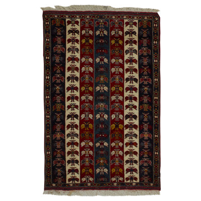 Hand-Knotted High-Quality Red/Black/Beige Area Rug