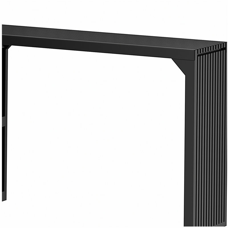 Console étroite 46 po en bois massif noir pour le salon, le vestibule