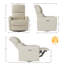Fauteuil inclinable et pivotant électrique en cuir de polyuréthane avec support lombaire et port USB, chaise berçante électrique pour le salon ou la chambre de bébé, beige