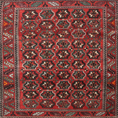 Tapis géométrique rouge / brun