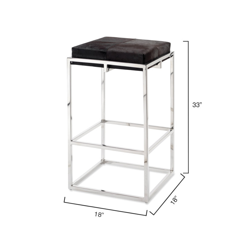 Shelby Stool, Espresso/Silver, Bar Stool (33" Seat Height)