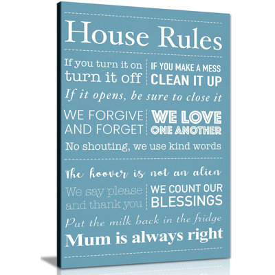 House Rules - Wrapped Canvas Print