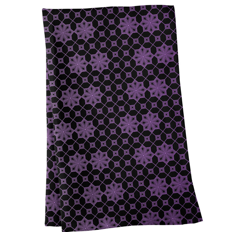 Serviette de thé à treillis, Polyester sergé, Mauve