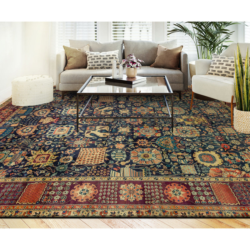 Magnolia Wool Oriental Area Rug in Blue/Brown