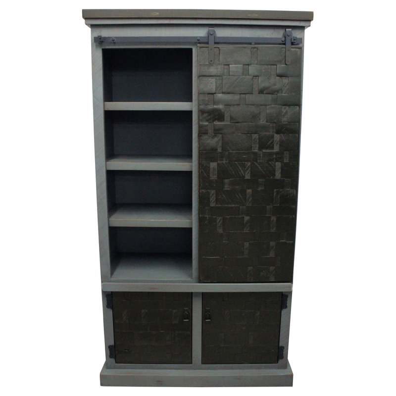 Hanspeter 74.5'' Kitchen Pantry, Antique Black/Gray