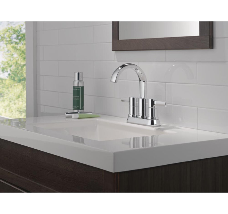Two Handle Centerset Bathroom Faucet, Chrome