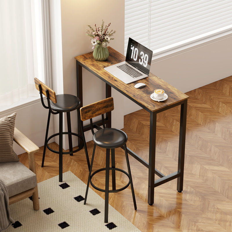 Upholstered Counter Stool with Metal Frame
