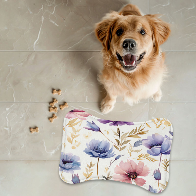 Wild Petals - 1 Piece Bone Shape Feeding Mat and Placemat