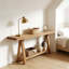 Table basse de style naturel, table d'entrée en bois, console élégante