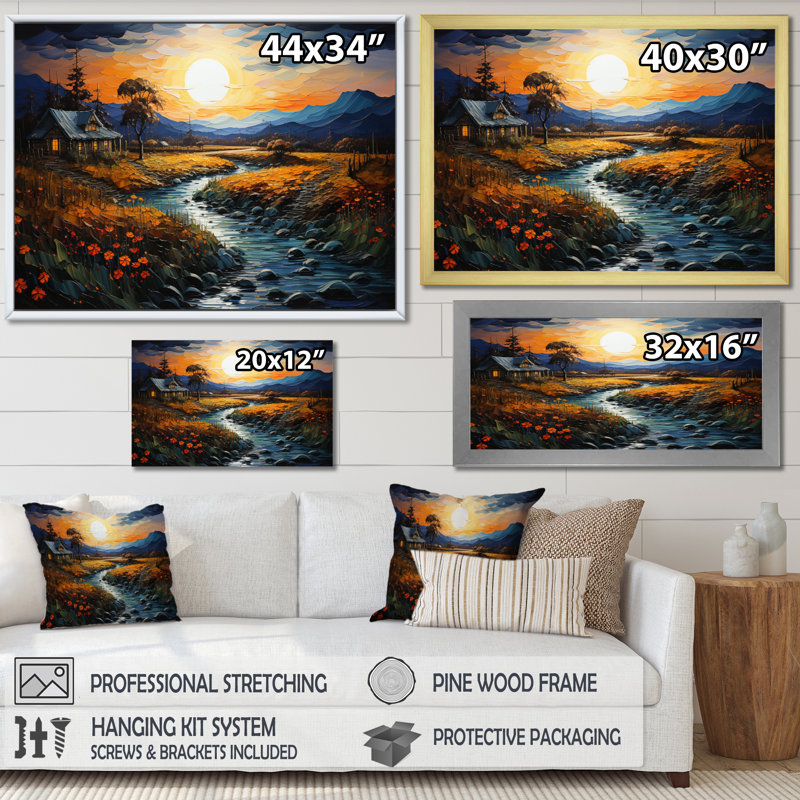 «Rustic Retreat In The On», reproduction sur toile, H 34 po x l 44 po, Toile tendue