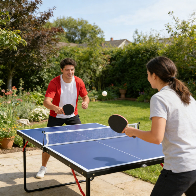 Table de tennis bleue 4,5 pi, table de ping-pong pliable avec filet et 2 tables de tennis de table