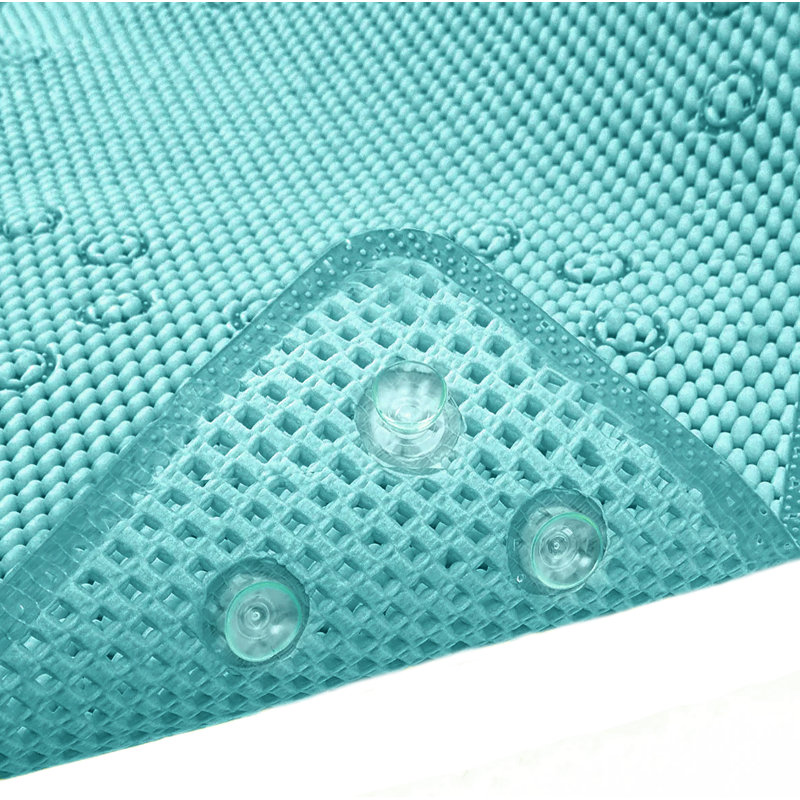 Aalasia Foam Non-Slip Shower Mat, Light Blue