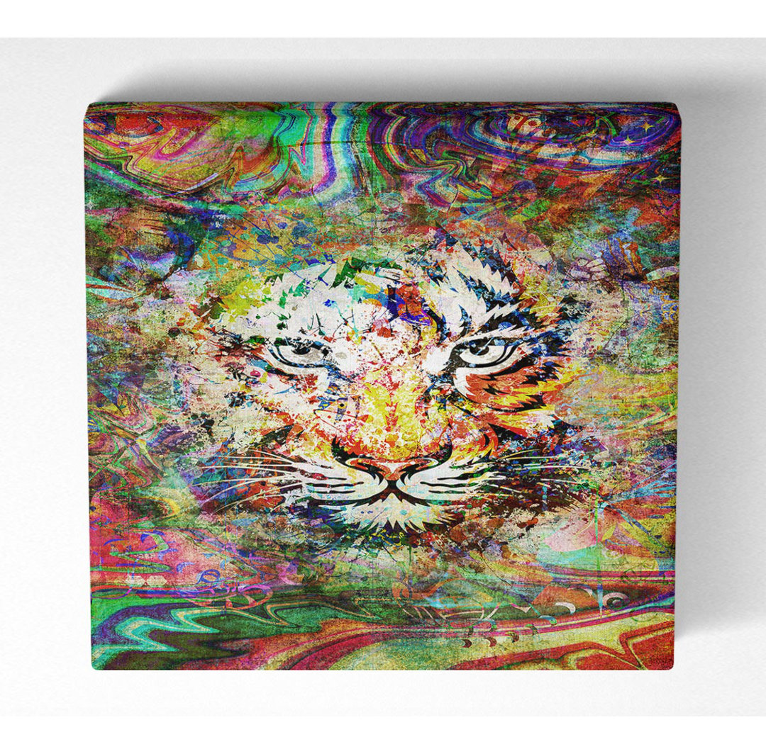 Rainbow Splash Tiger - Kunstdrucke auf Leinwand