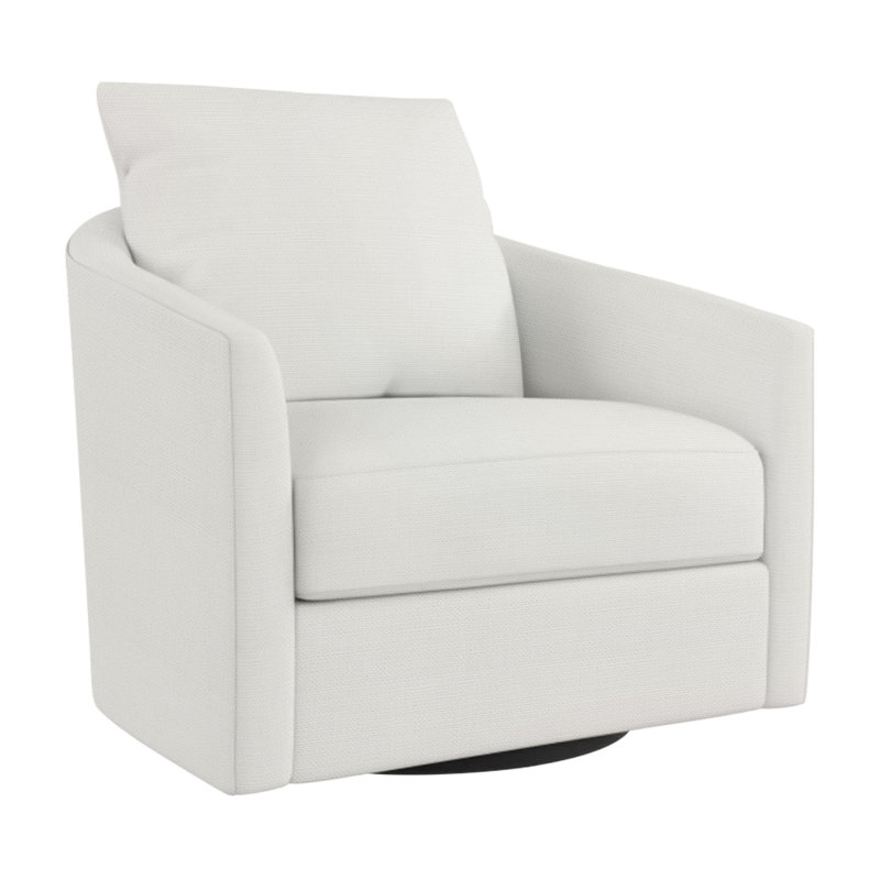 Camden Swivel Patio Chair with Cushions, White Linen 6016-000