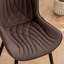 Chaise à oreilles rembourrée en similicuir Jimma avec pieds en fer-1749705790