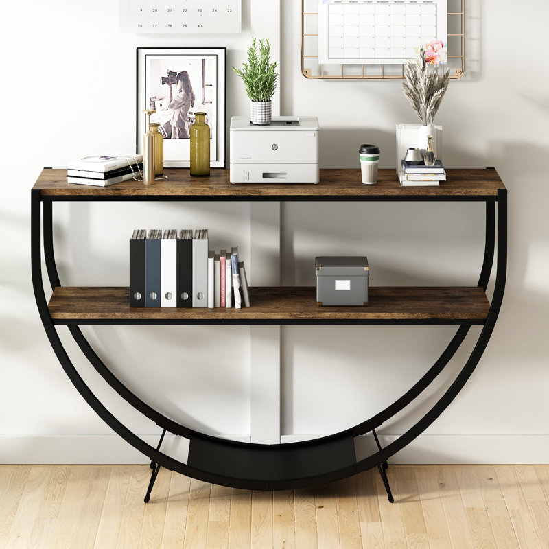 Rangement rustique chic, métal texturé et bois vieilli, table de travail avec utilisation de l'espace - style industriel, maximisez votre espace de travail