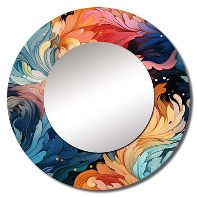 Rittany Artistic Whirls Paisley Pattern - Paisley  Decorative Wall Mirror, Glam Large Mirror, Printed Metal Art