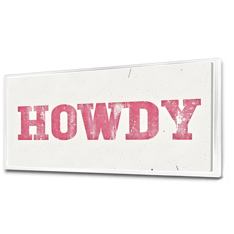Howdy - Cowgirls Wall Art Living Room, Toile encadrée flottée blanche, H 28 po x l 60 po x P 1,5 po