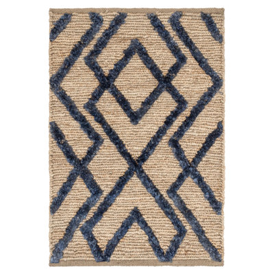 Marco Navy Jute Soumak Handwoven Rug