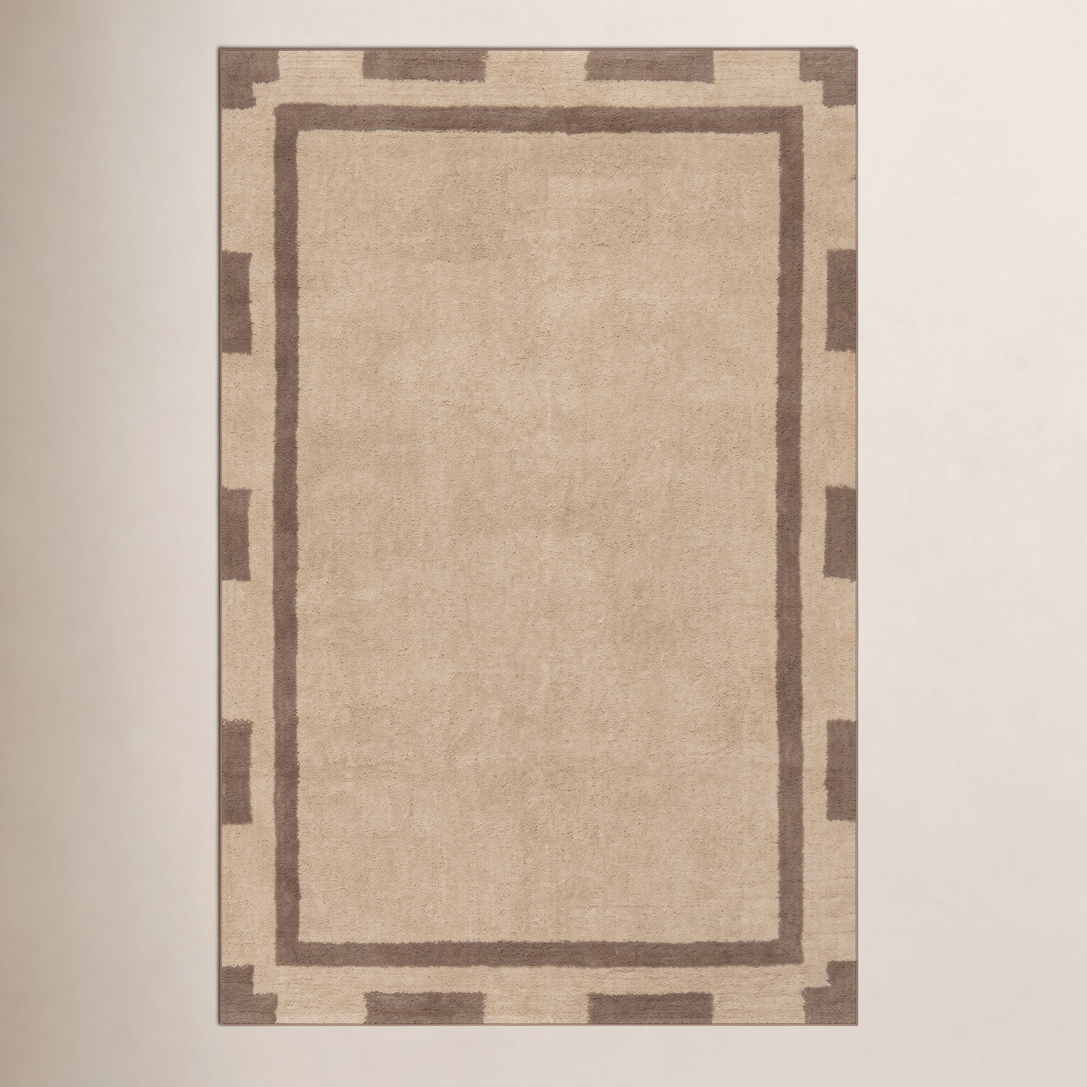 Bordered Hand-Tufted Rug, Rectangle 5' x 8'