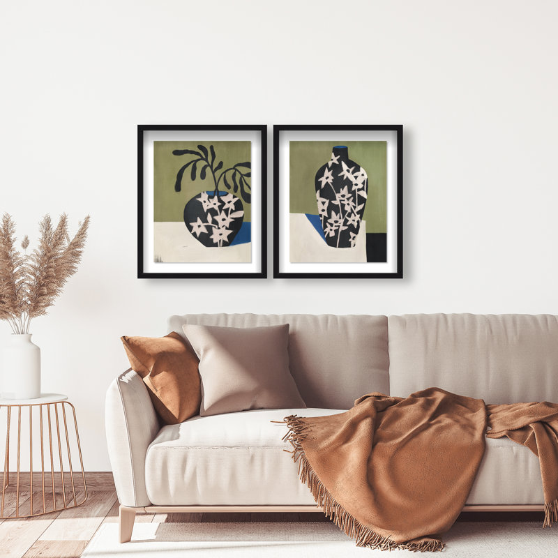 Noir Vase Set Set by Oliver Gal, 93"H x 75"W, Black Shadowbox