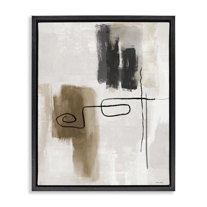 Cadre flottant Flowing Contrast Tan, design par Amber Sterling, Cadre flottant noir de jais, H 21 po x l 17 po