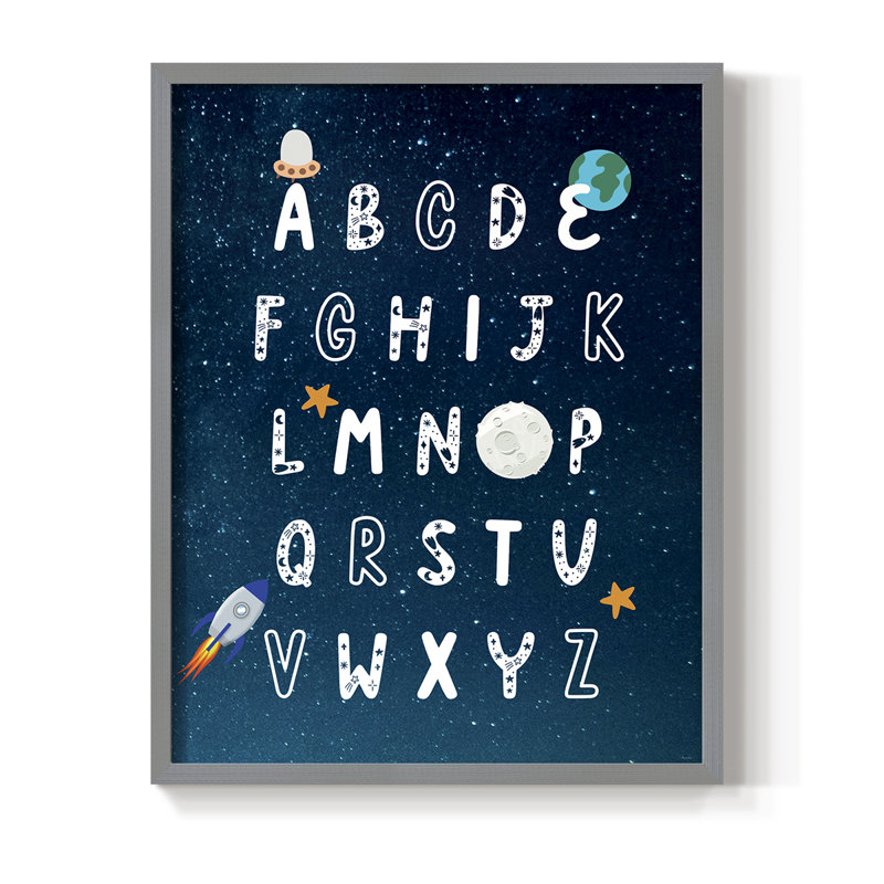 «Space Exploration», reproduction d'art encadrée - bois massif, H 30 po x l 24 po, Gris