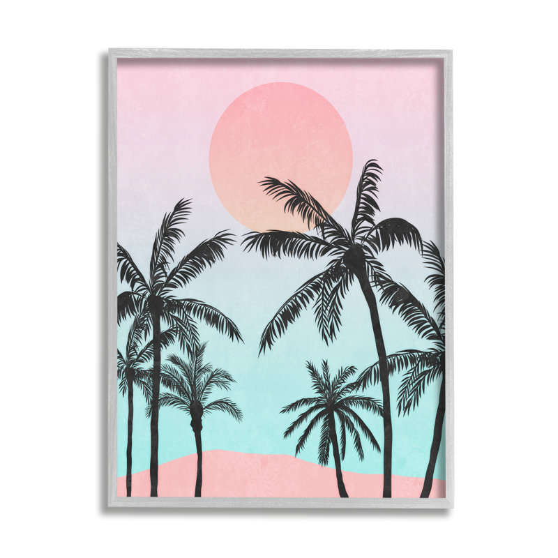 «Tropical Sunrise Sunset Beach Palm Trees Silhouette Collage» par Nina Blue - impression, H 20 po x l 16 po x P 1,5 po