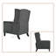 Fauteuil inclinable classique capitonné à oreilles avec garniture cloutée et mécanisme à pousser, tablette pliable-115179080