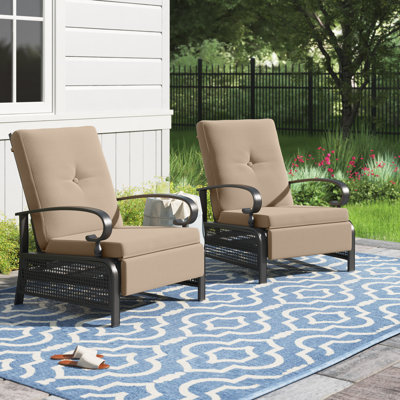 Fauteuil de patio inclinable avec coussins lausannois