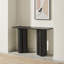 Delshawn Pebble Shaped Pillar Legged Veneer Wood Console Table - Luxury Scandi Style-1894960377
