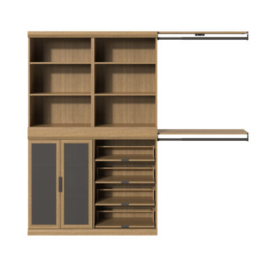 ClosetMaid Mosaics Closet System with 11 Shelves, 2-Door Cabinet and Double Hang Rods