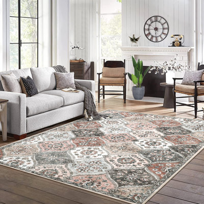 Shamequa Washable Moroccan Indoor Rug