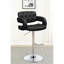 Tabouret de bar contemporain avec revêtement noir et repose-pieds réglable