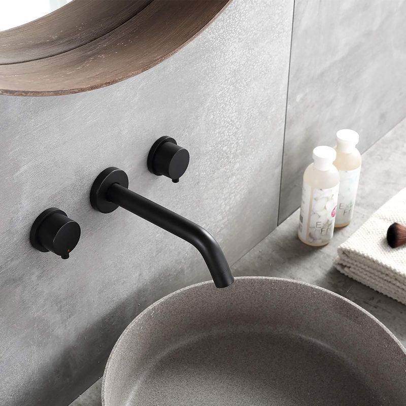 Wall Mounted 2-handle Bathroom Faucet