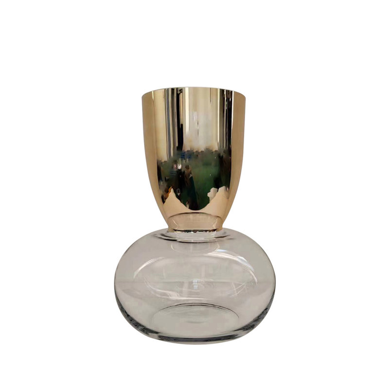 Coriddi Glass Table Vase, 23cm H  x 16cm W  x 16cm D, Gold