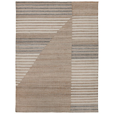 Aquila Geometric Area Rug in Ivory Natural
