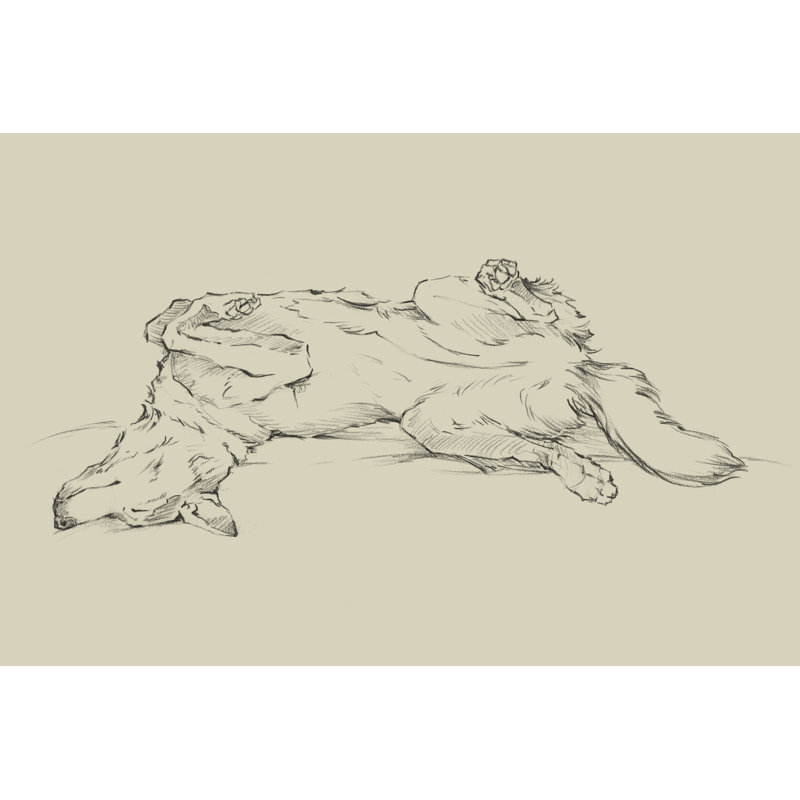 Dog Tired IV by Ethan Harper - Drawing, 61cm H x 91cm W, Wrapped Canvas