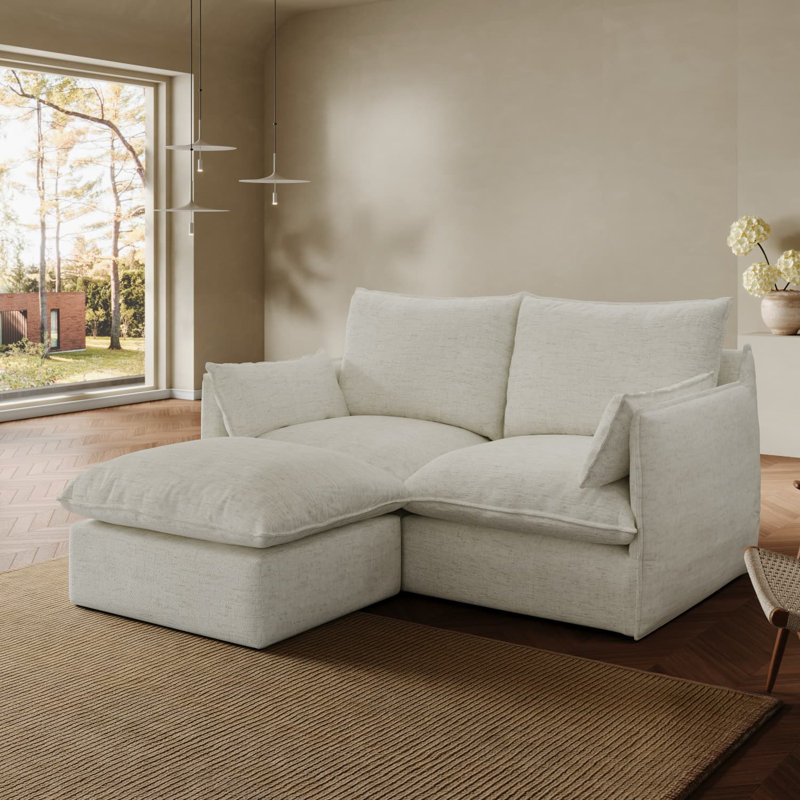 L shape sofa water proof sofa down filled modular, 3, Cream