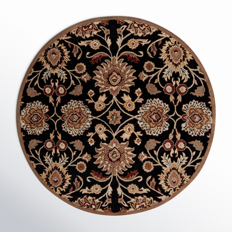 Arden Floral Hand-Tufted Wool Black/Camel Area Rug