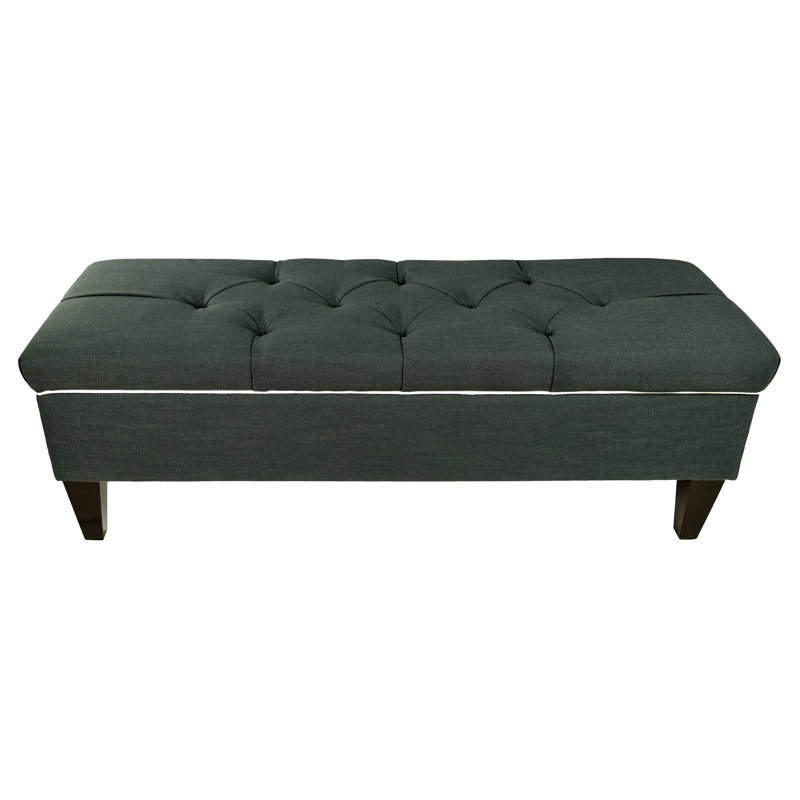 Juliana Polyester Blend Upholstered Storage Bench, Charcoal