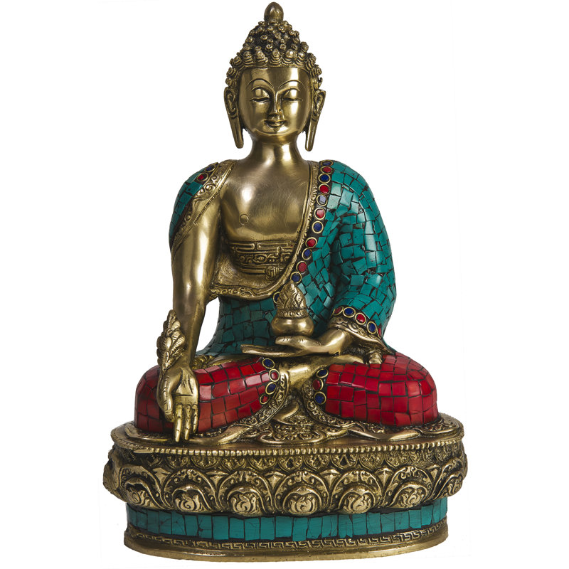 Divinité bouddhiste tibétaine - Bhaishajyaguri à trois teintes (Bouddha de la médecine)