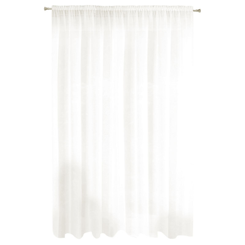 Kaymen Sheer Curtain Single Panel, 250cm H x 350cm W, Creamy