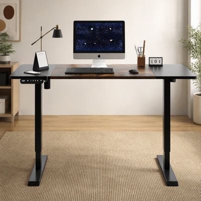 Bureau à hauteur réglable de 48 po x 24 po à hauteur réglable pour bureau à domicile et bureau