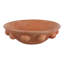 Bol rond rustique en terre cuite texturée pour chambre ou salon - Style moderne et décoratif - 33 cm, orange