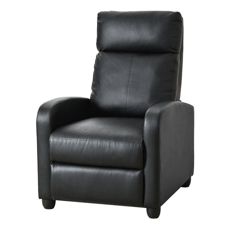 Black Faux Leather Recliner Chair